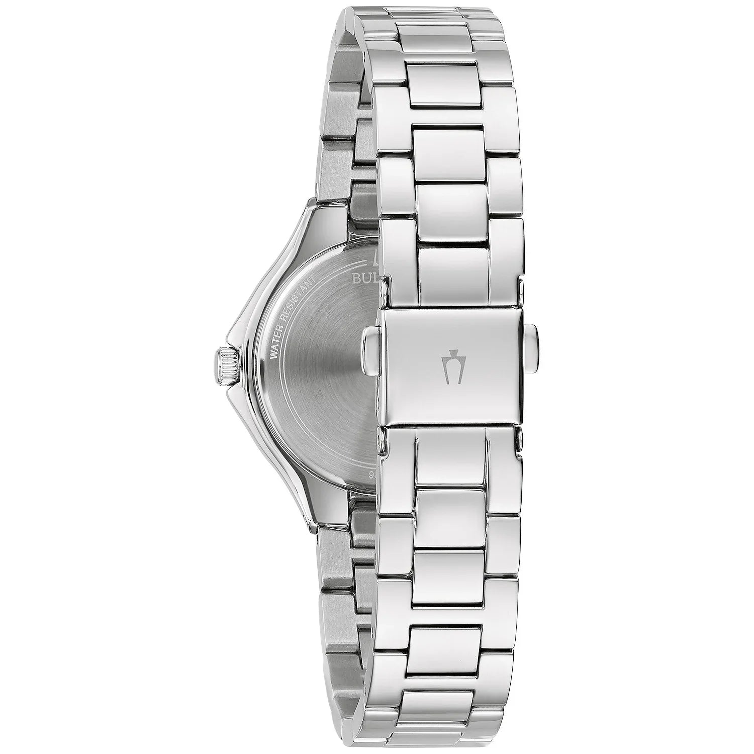 Reloj Bulova Crystal Mujer Acero Nácar Negro - Vista lateral