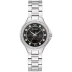 Reloj Bulova Crystal Mujer Acero Nácar Negro - Reloj original en Guatemala