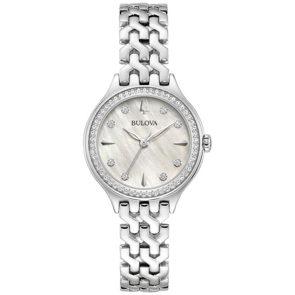Reloj Bulova Classic Crystal Mujer Acero Plateado Nácar - Reloj original en Guatemala