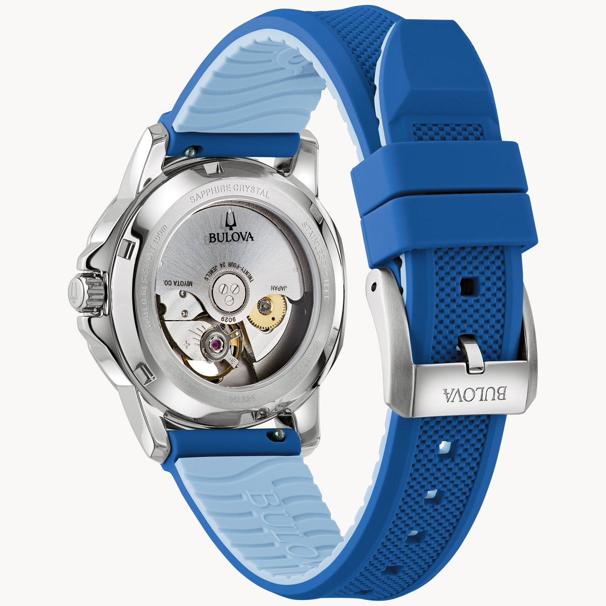 Bulova Marine Star 96L324 reloj de dama correa de silicona azul