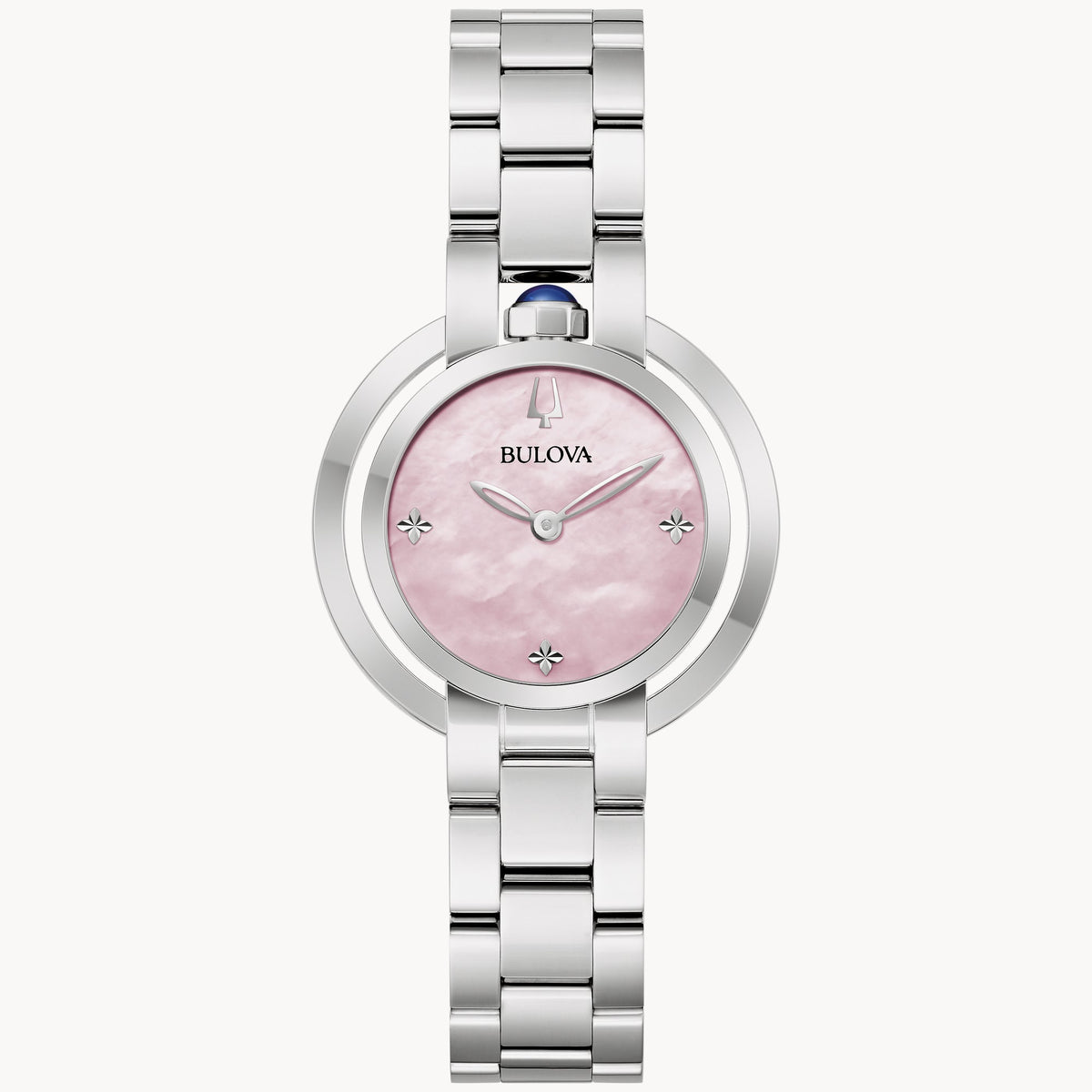 96L338 Reloj Bulova Rubaiyat de señorita correa de metal - Acero Inoxidable Plateado