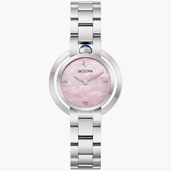 96L338 Reloj Bulova Rubaiyat de señorita correa de metal - Acero Inoxidable Plateado
