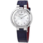 Reloj Bulova Rubaiyat Mujer Correa de Cuero Azul - Vista trasera
