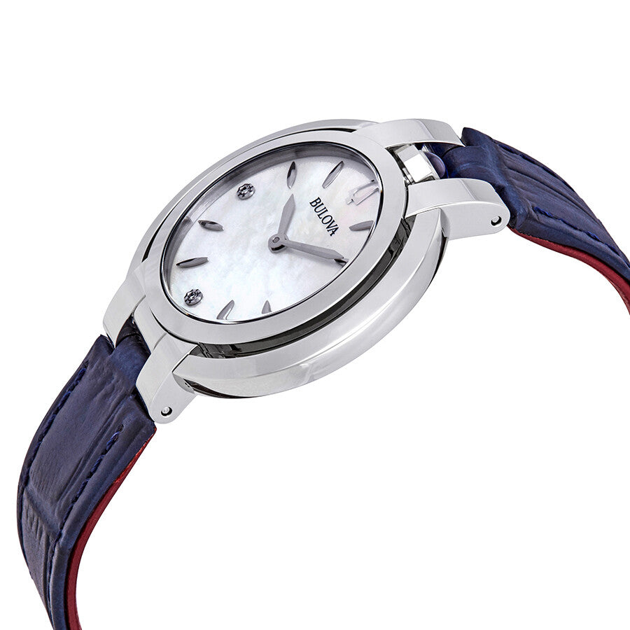 Reloj Bulova Rubaiyat Mujer Correa de Cuero Azul - Detalle de esfera