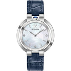 Reloj Bulova Rubaiyat Mujer Correa de Cuero Azul - Reloj original en Guatemala