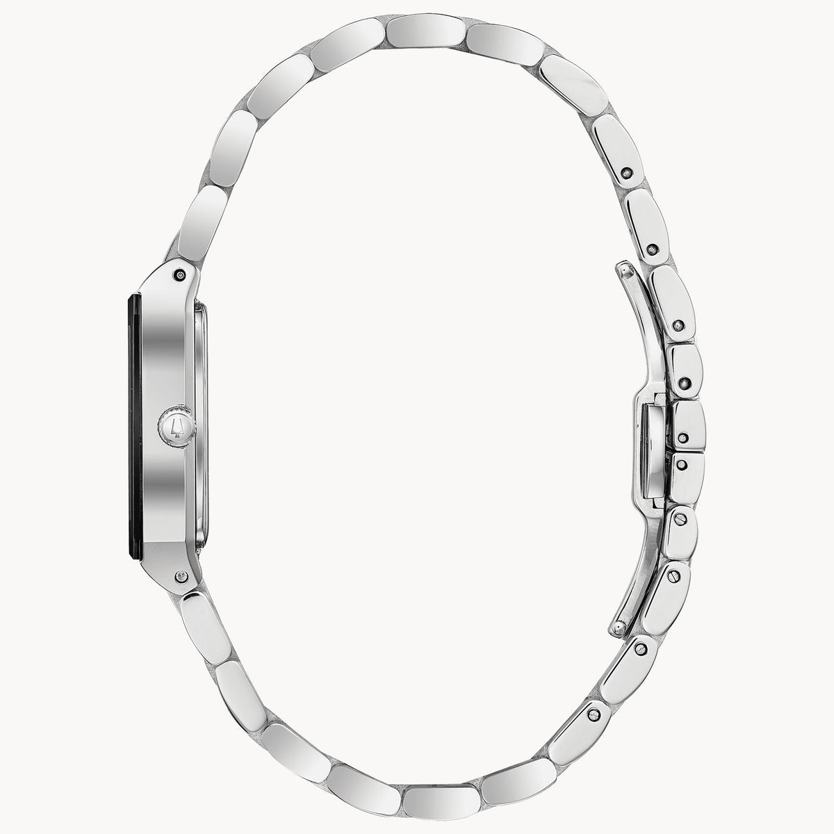 96P202 Reloj Bulova Quadra de dama banda de metal plateado 20 mm