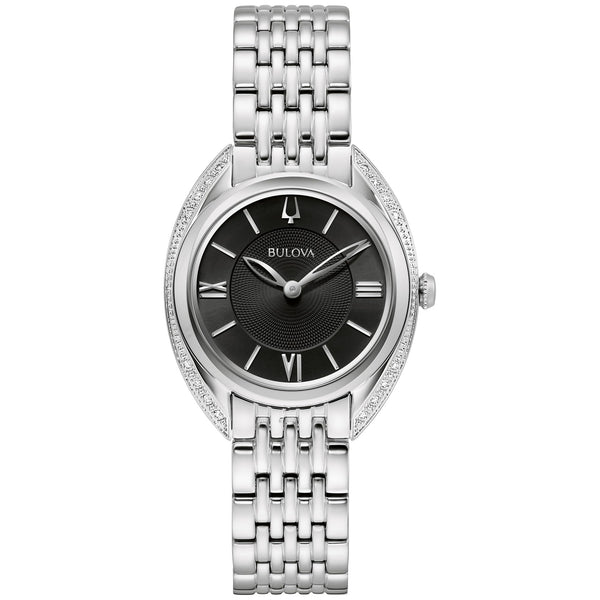 Reloj Bulova Diamond Mujer Acero Esfera Negra - Reloj original en Guatemala