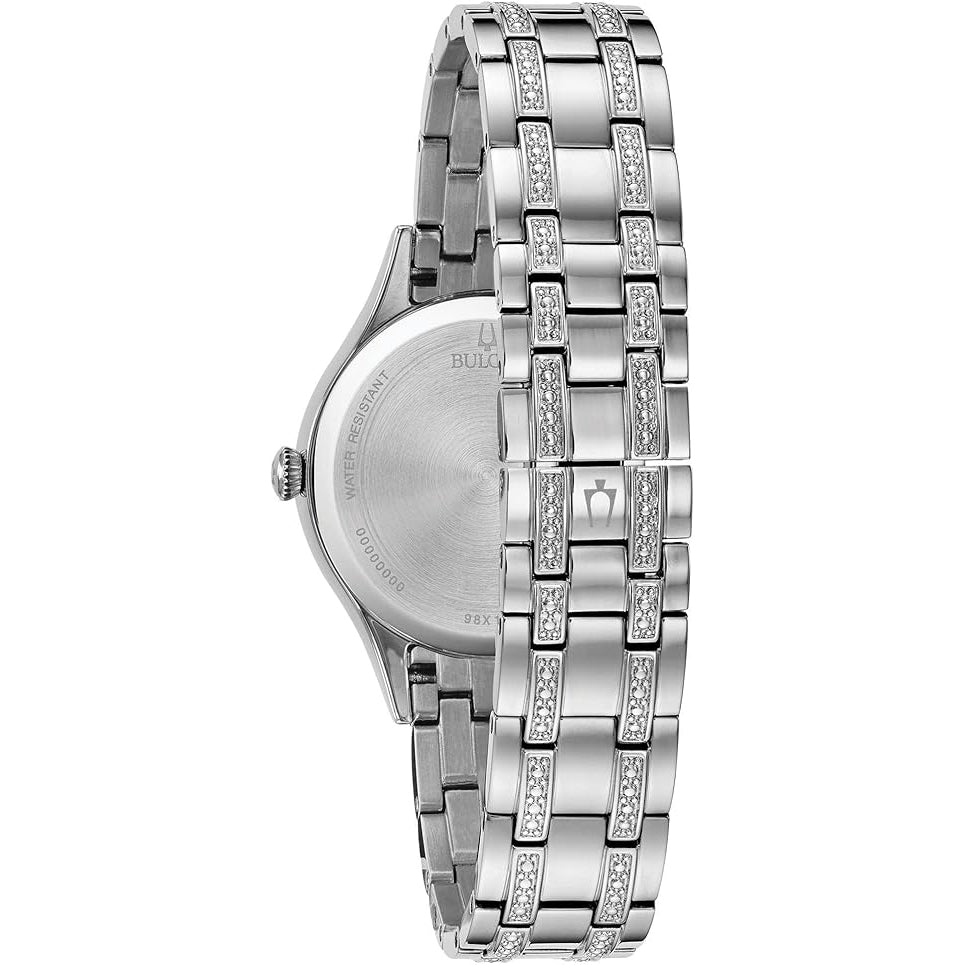 Reloj Bulova Crystal Mujer Acero Plateado - Vista lateral