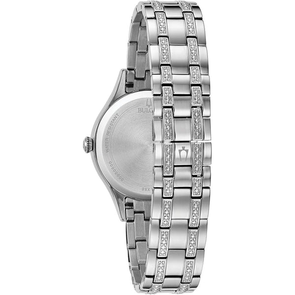 Reloj Bulova Crystal Mujer Acero Plateado - Vista lateral