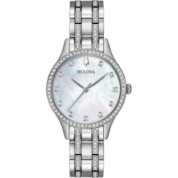 Reloj Bulova Crystal Mujer Acero Plateado - Reloj original en Guatemala