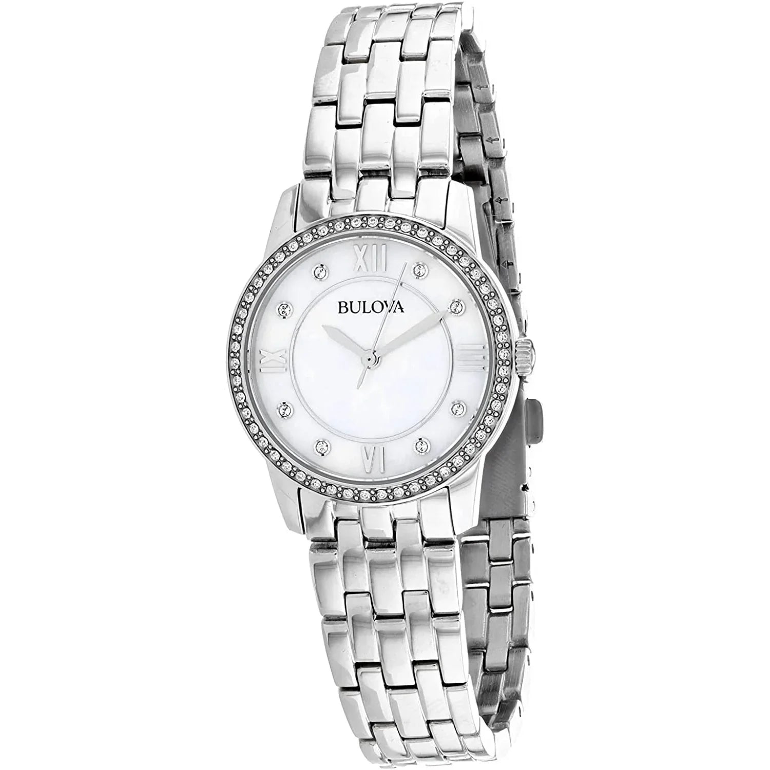 Reloj Bulova Crystal Mujer Acero Plateado - Vista lateral