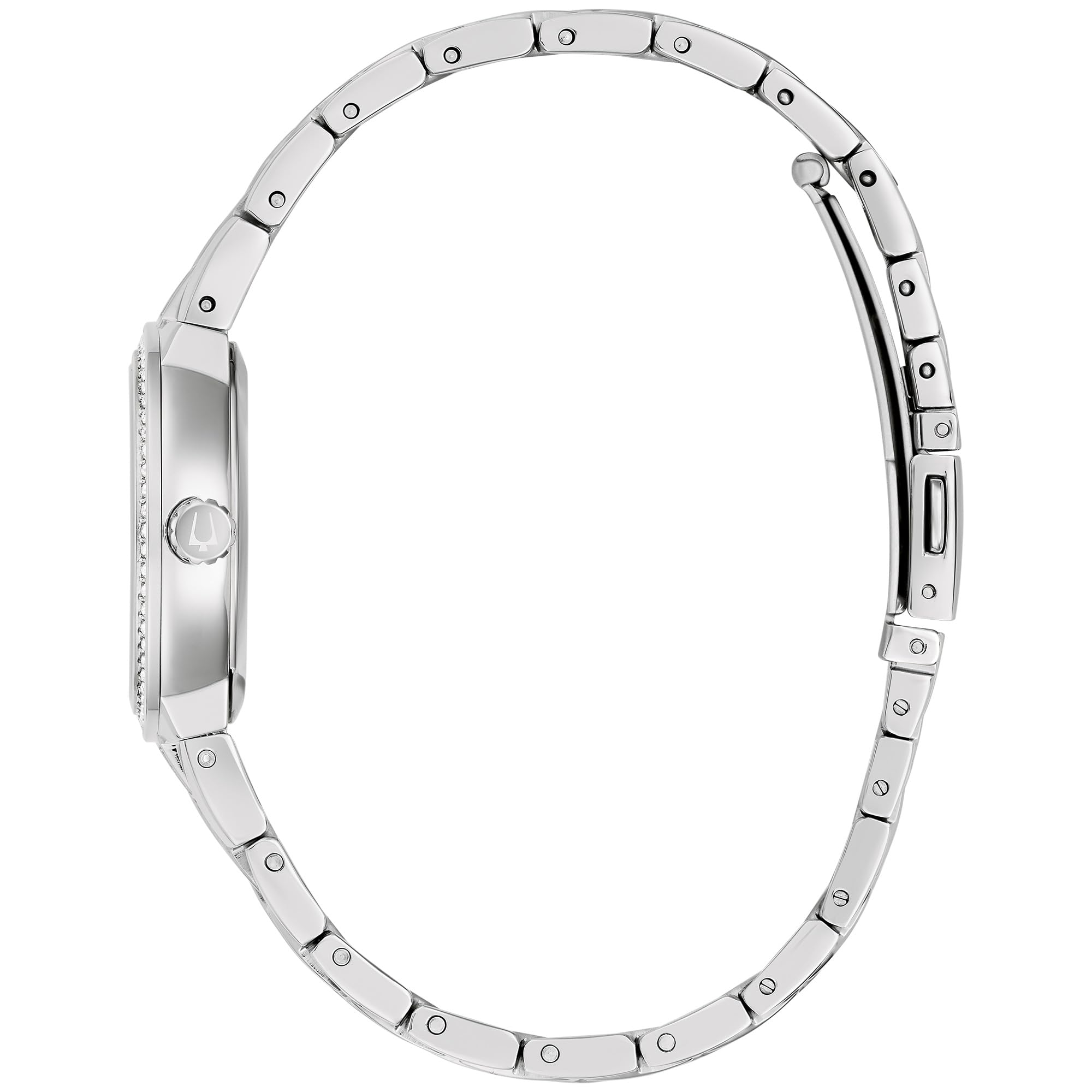 Reloj Bulova Crystal Mujer Correa Acero Plateado - Detalle de esfera