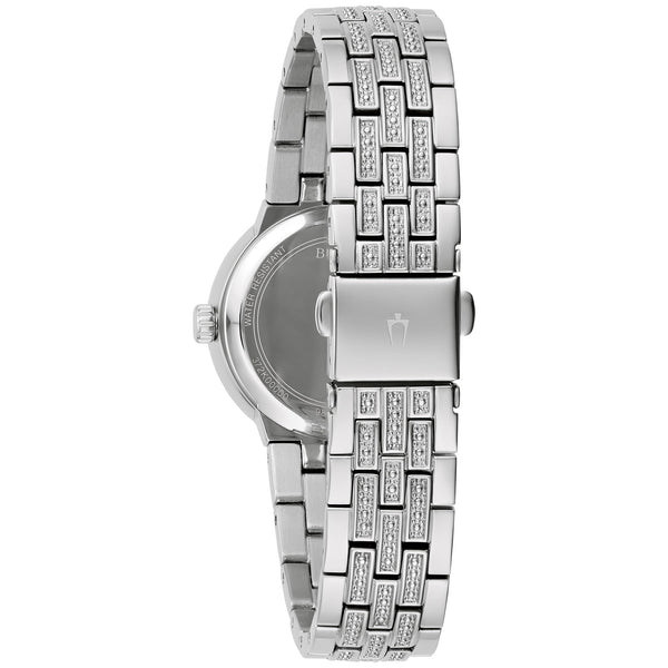 Reloj Bulova Crystal Mujer Correa Acero Plateado - Vista lateral