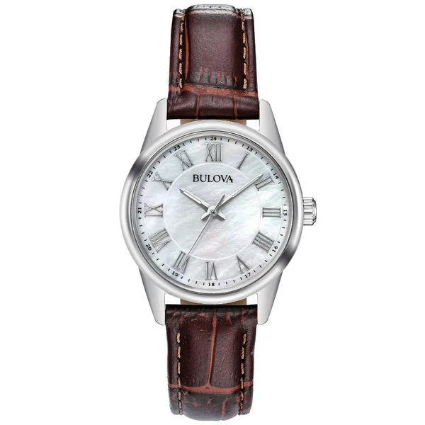96l271 Reloj Bulova Dress de dama pulsera de piel - Reloj original en Guatemala