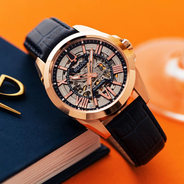 Reloj Bulova Sutton de hombre pulsera de cuero - Vista lateral