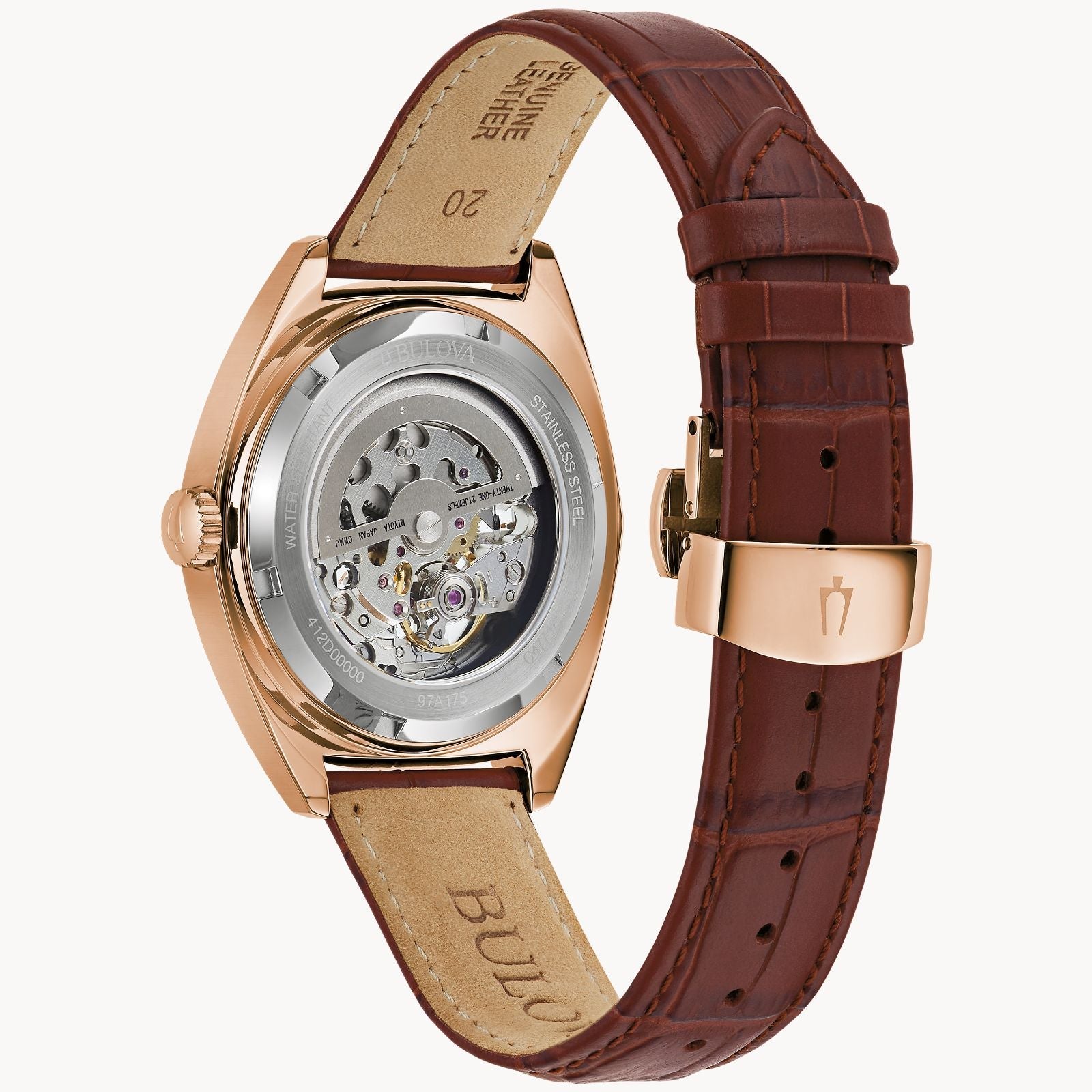 Reloj Bulova Surveyor Hombre Cuero Tono Oro Rosa - Vista 5