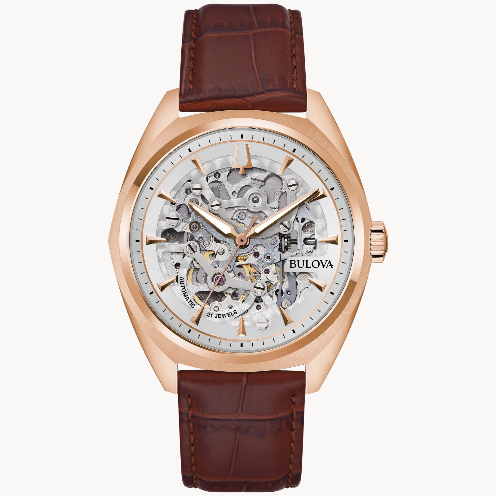 Reloj Bulova Surveyor Hombre Cuero Tono Oro Rosa - Reloj original en Guatemala