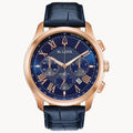 Reloj Bulova Wilton Hombre Correa Cuero Azul - Reloj original en Guatemala