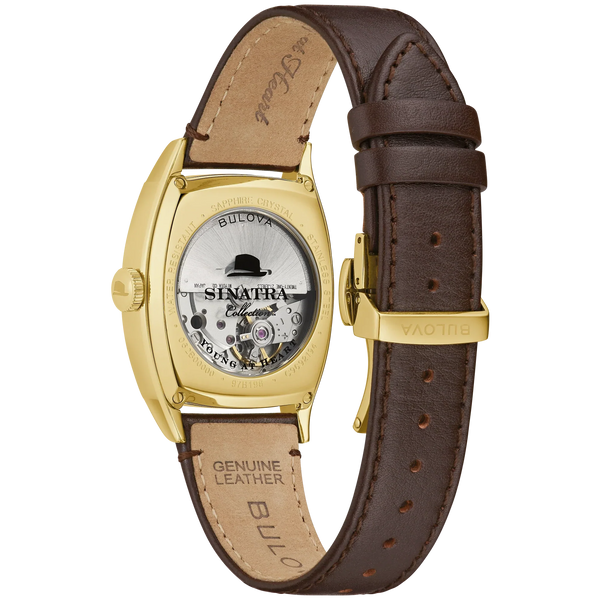 97B198 Reloj Bulova Frank Sinatra de hombre correa de cuero marrón