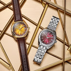 Reloj Bulova Sutton Jet Star Hombre Correa Cuero Dorado - Vista trasera