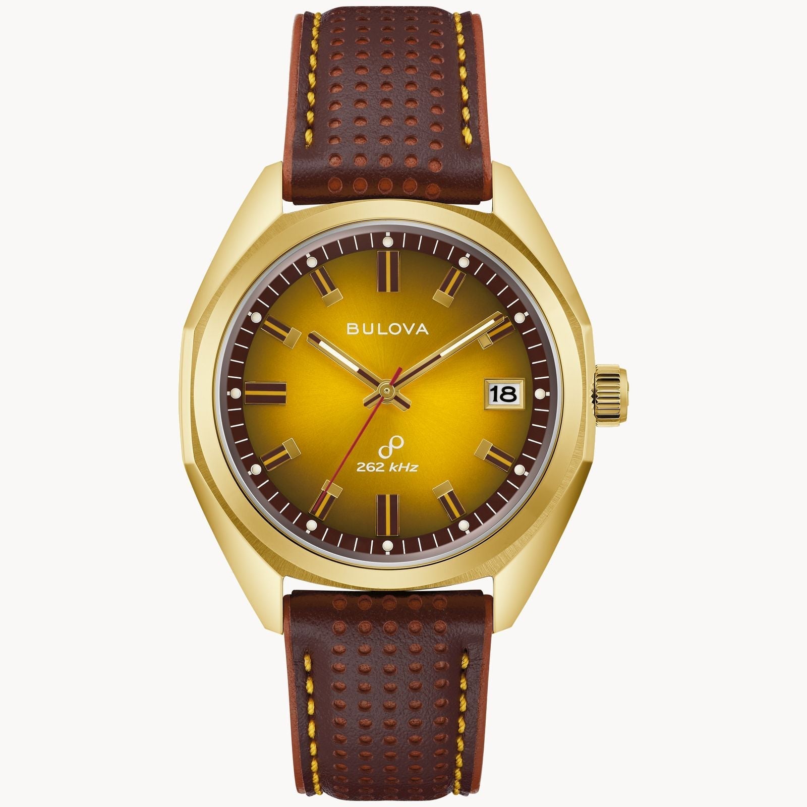 Reloj Bulova Sutton Jet Star Hombre Correa Cuero Dorado - Reloj original en Guatemala