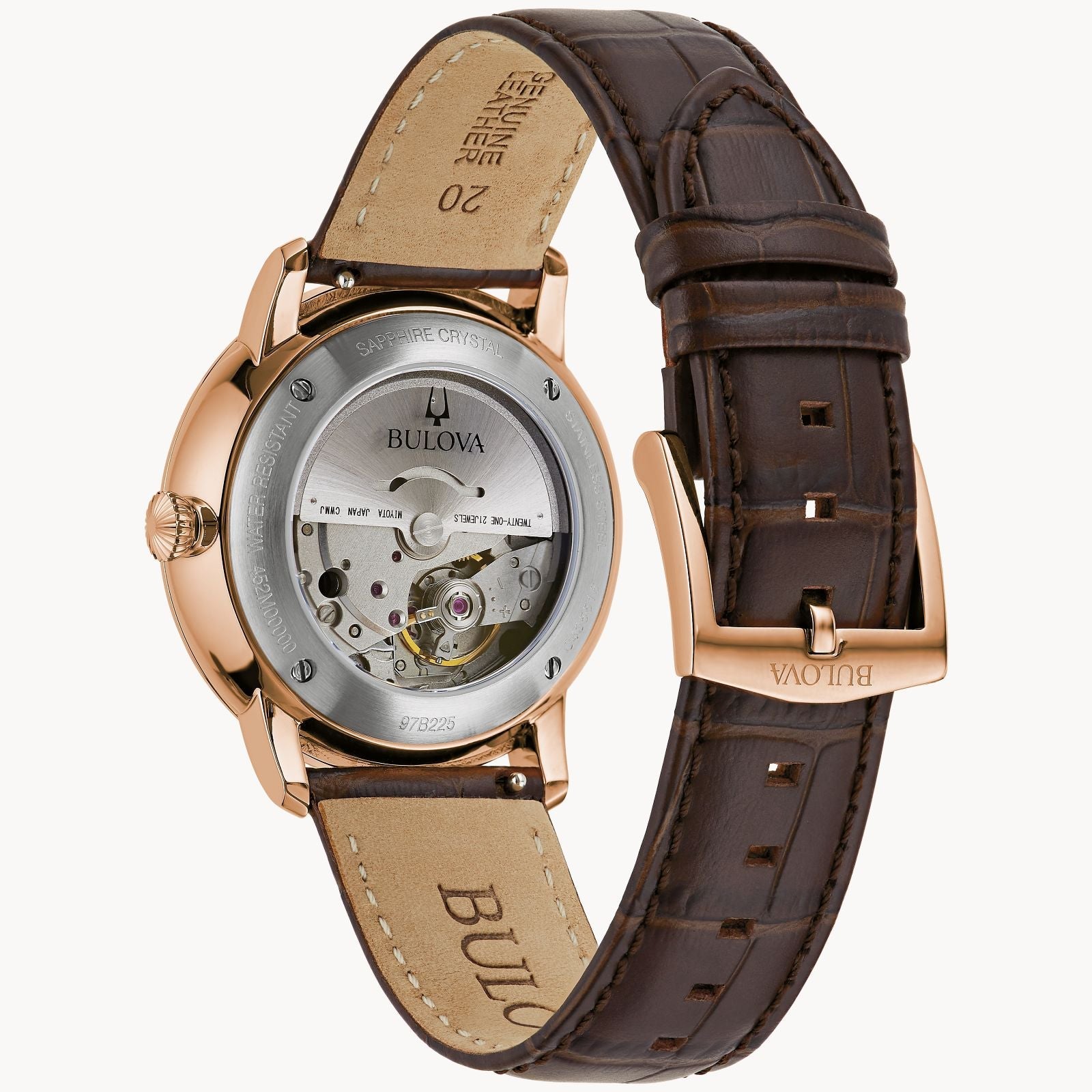 Reloj Bulova Hudson Hombre Piel Marrón Caja Oro - Vista 5