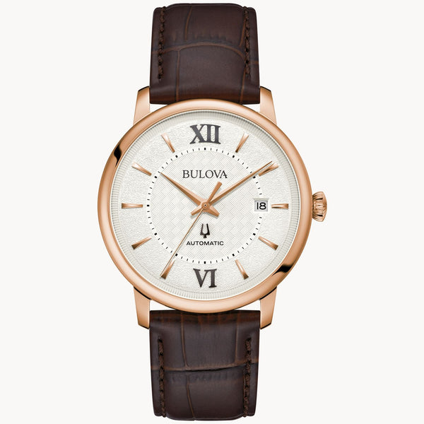 Reloj Bulova Hudson Hombre Piel Marrón Caja Oro - Reloj original en Guatemala