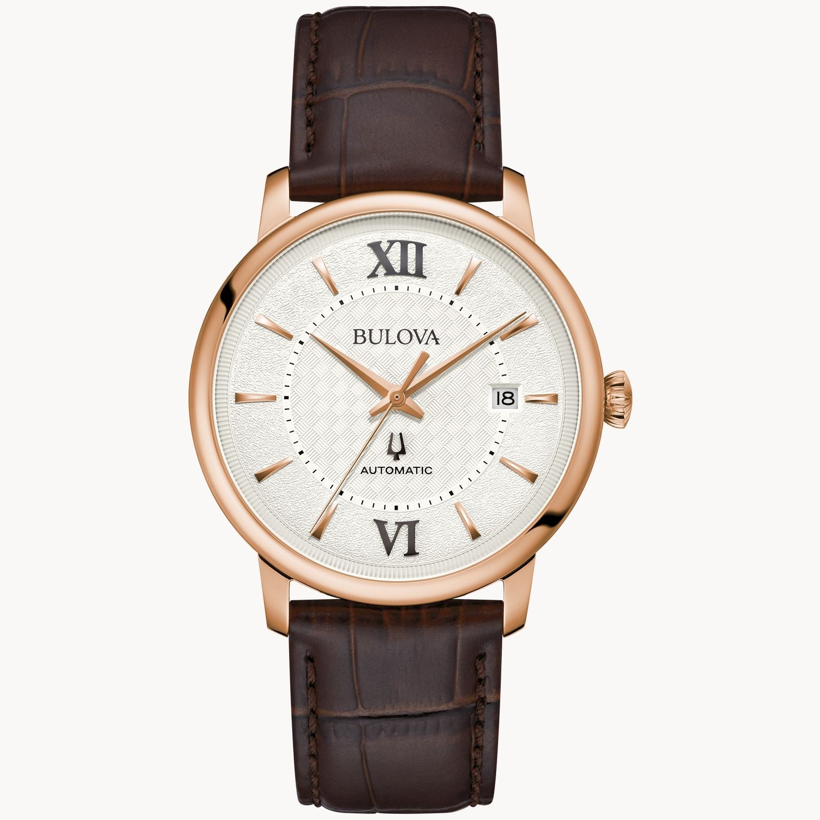 Reloj Bulova Hudson Hombre Piel Marrón Caja Oro - Vista lateral