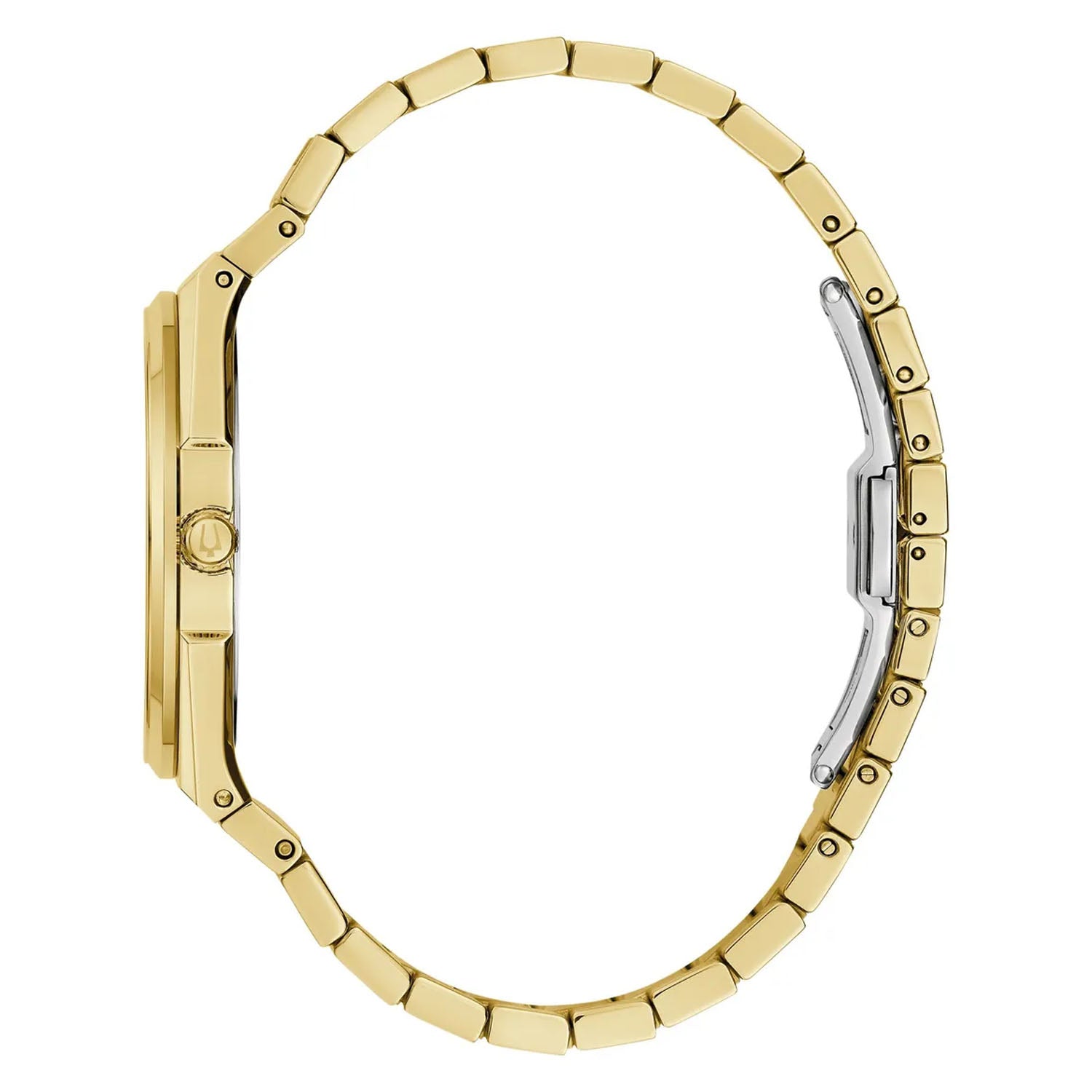 Reloj Bulova Regatta Hombre Acero Dorado Esfera Azul - Vista lateral