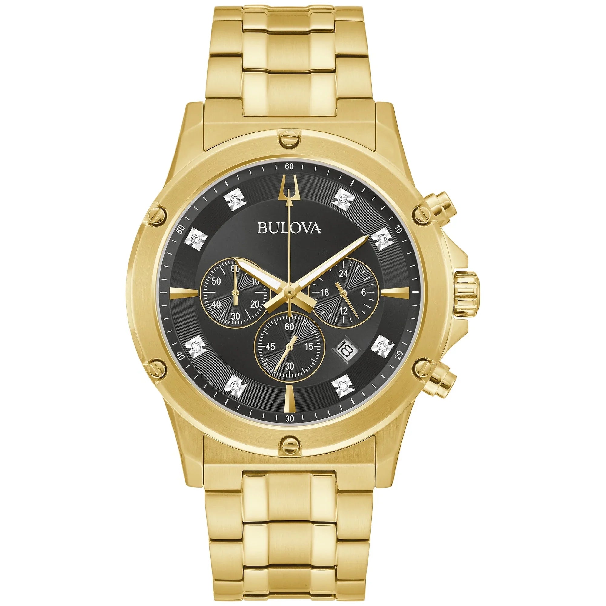 97D126 Reloj Bulova Diamond de hombre banda de acero inoxidable