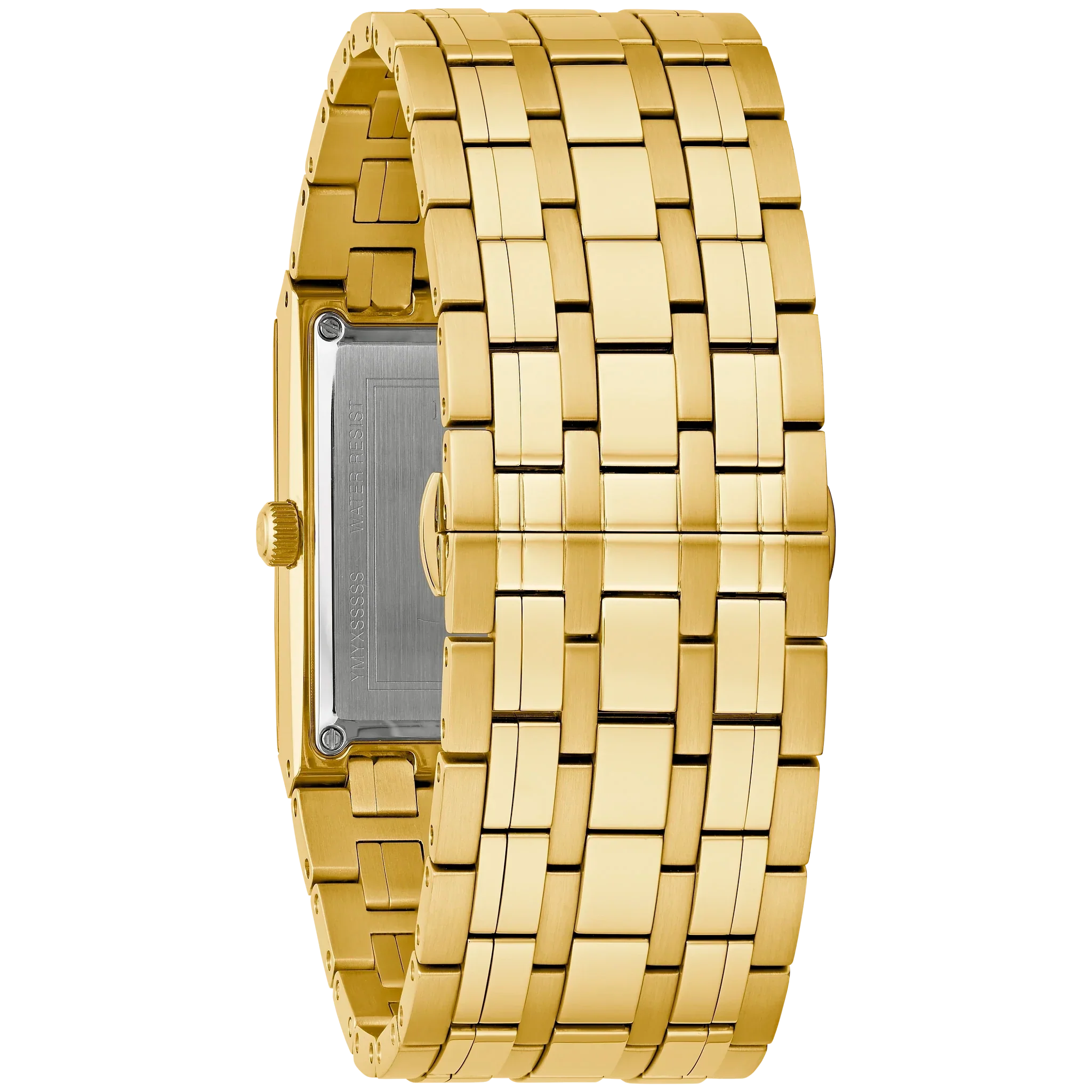 Reloj Bulova Quadra Hombre Correa Acero Dorado - Detalle de esfera