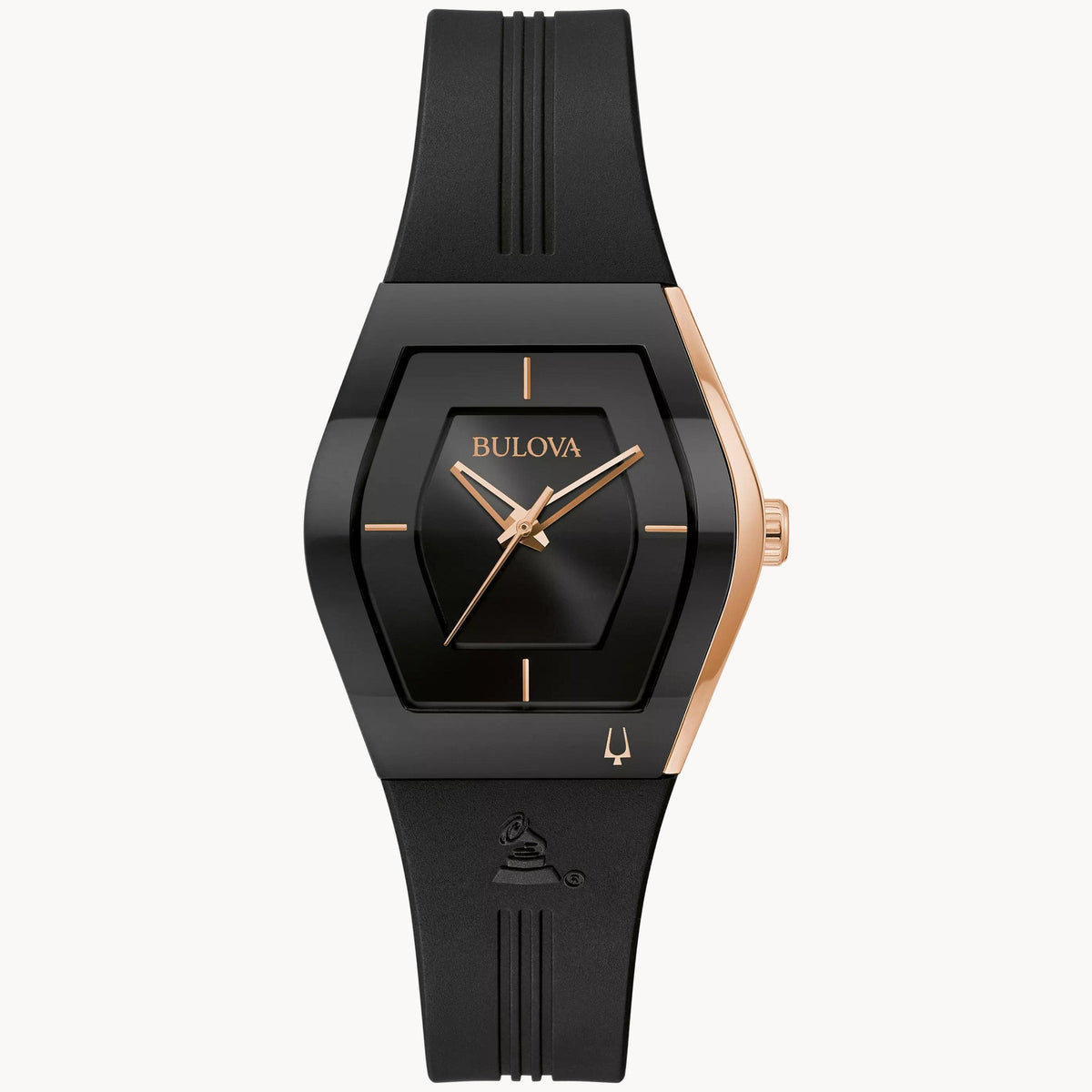 97L163 Reloj Bulova Gemini Latin Grammy de dama pulsera de resina negra