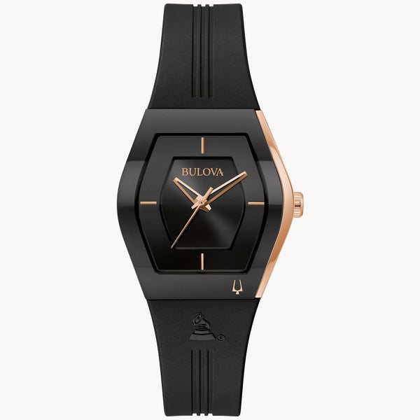 97L163 Reloj Bulova Gemini Latin Grammy de dama pulsera de resina negra