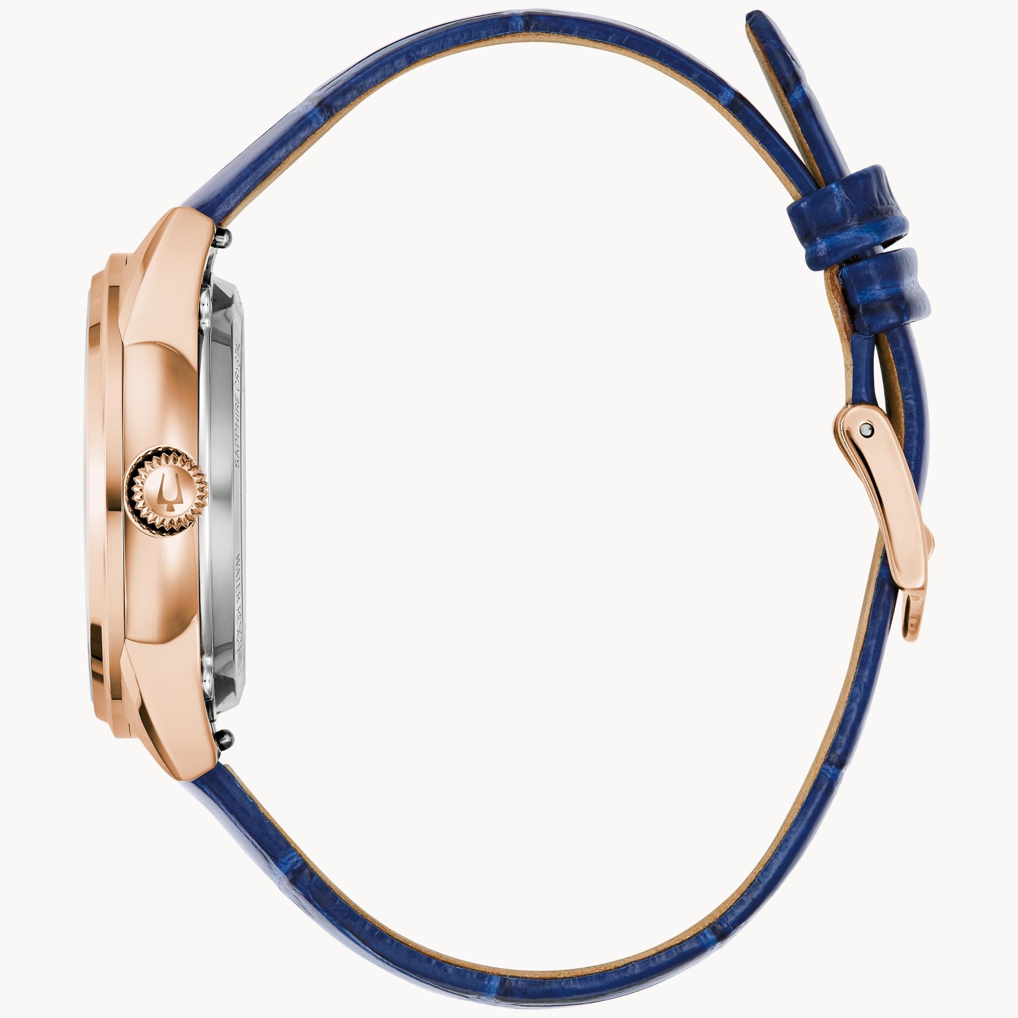 97L180 Reloj Bulova Sutton de dama correa de cuero - Cuero Azul