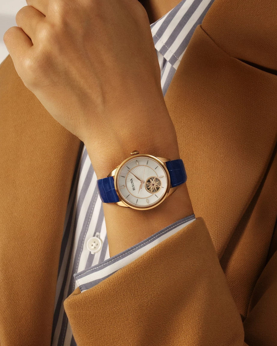 97L180 Reloj Bulova Sutton de dama correa de cuero - Cuero Azul
