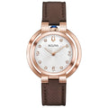 97P131 Reloj Bulova Rubaiyat de mujer correa de cuero