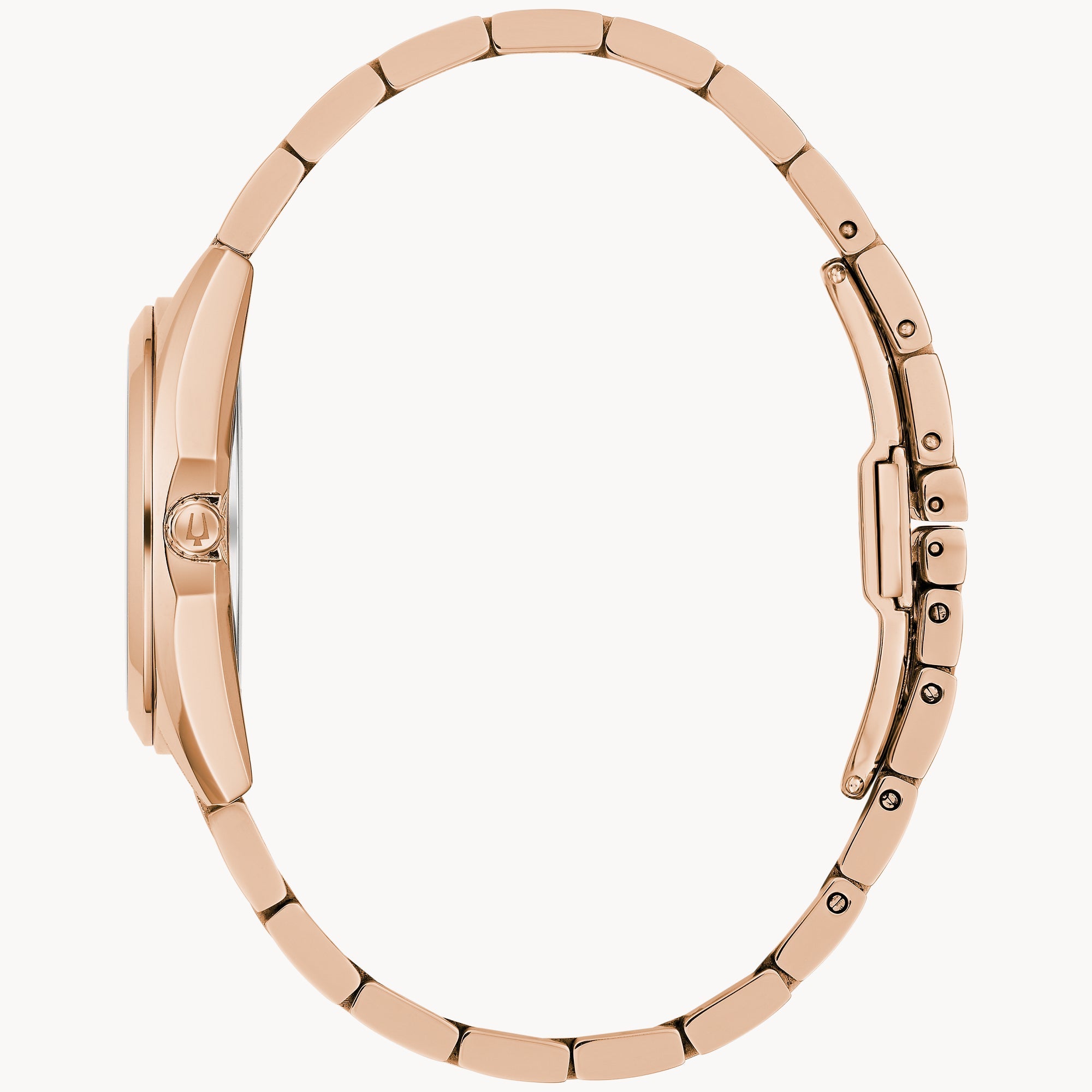 Reloj Bulova Surveyor Mujer Acero Tono Oro Rosa - Detalle de esfera