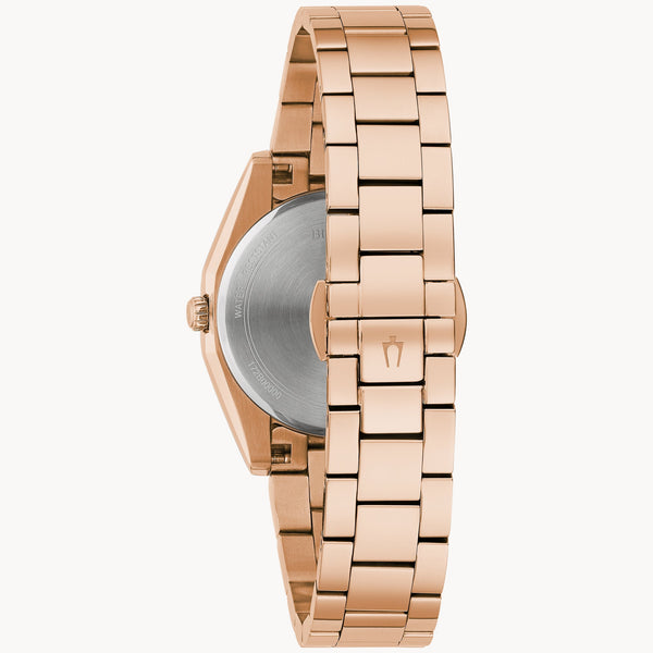 Reloj Bulova Surveyor Mujer Acero Tono Oro Rosa - Vista lateral