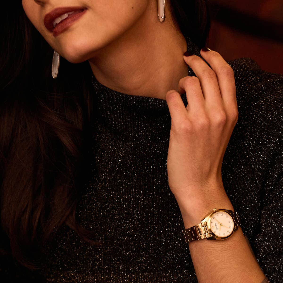 Reloj Bulova Surveyor Mujer Acero Dorado - Detalle de esfera