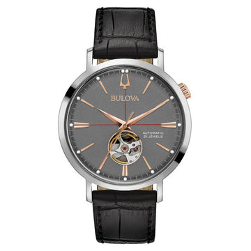 98A187 Reloj Bulova Aerojet Análogo para hombre - Cuero Negro
