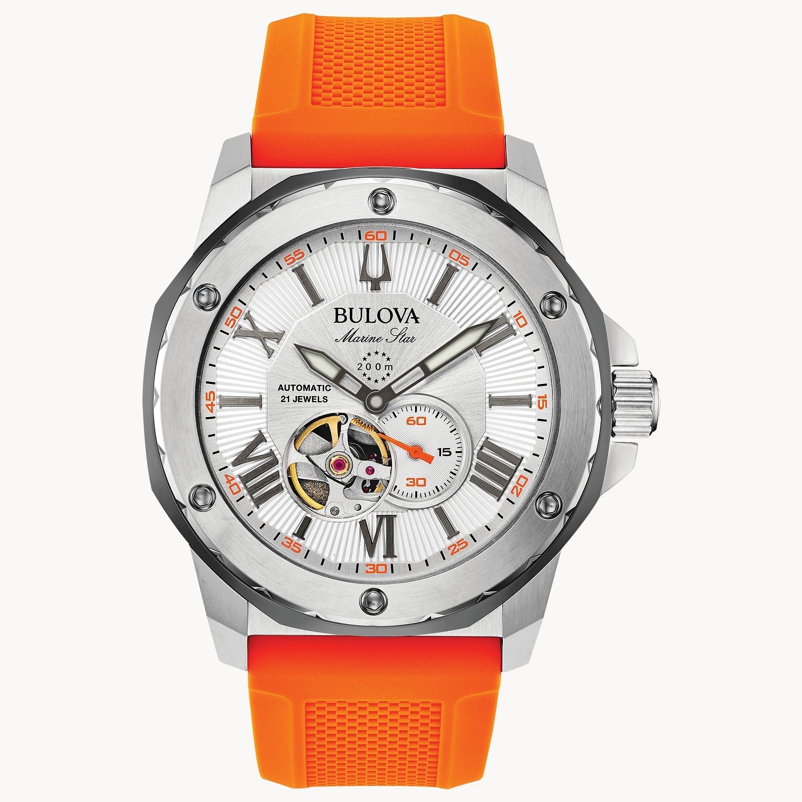 Reloj Bulova Marine Star Hombre Caucho Naranja - Reloj original en Guatemala