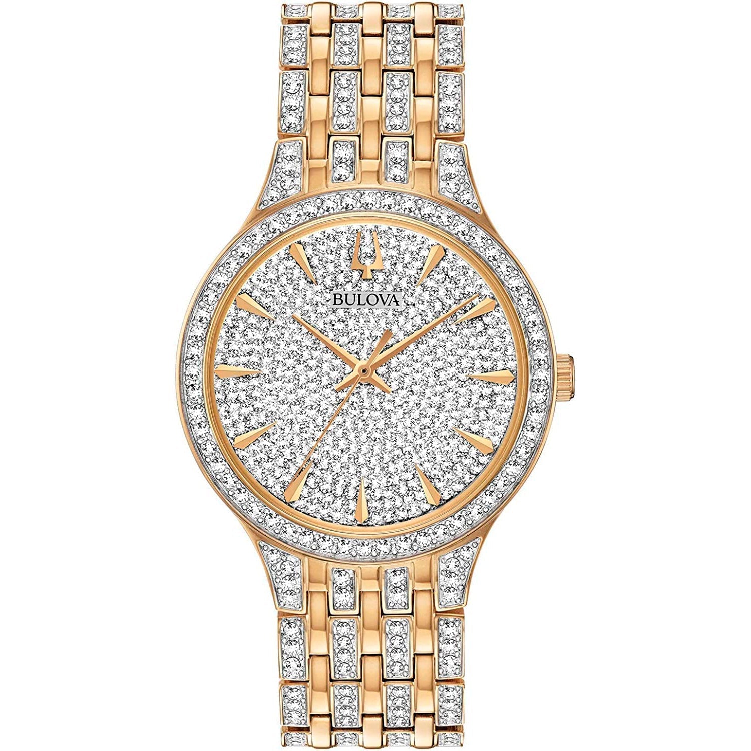 Reloj Bulova Crystal Mujer Correa de Metal Dorado - Reloj original en Guatemala