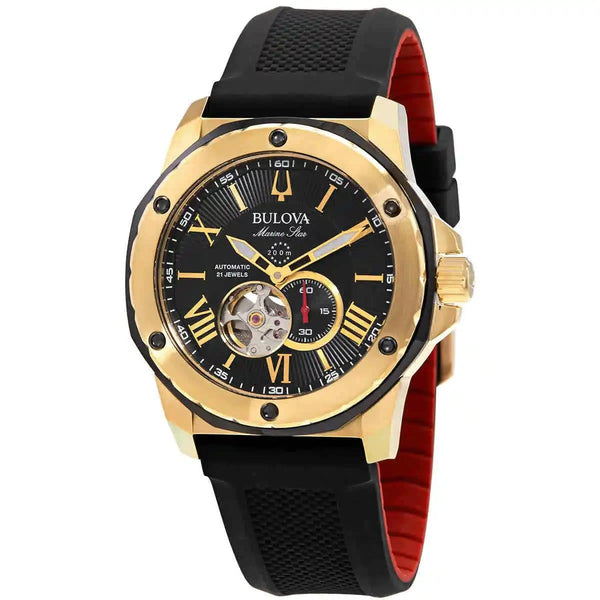 98A272 Bulova Marine Star Automático Reloj para Hombre - Negro