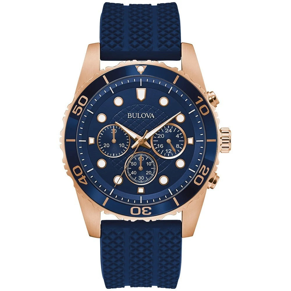 Bulova Sport 98A299 reloj de hombre correa de silicona azul