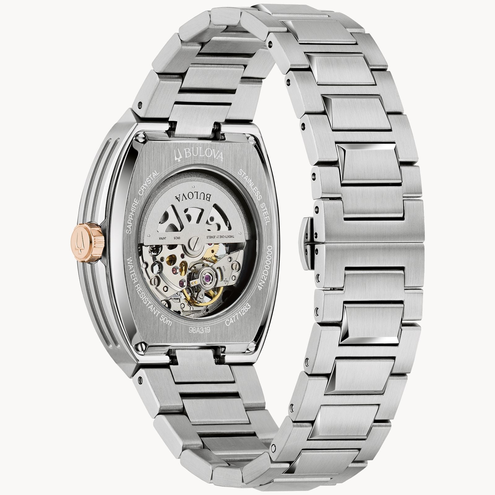 98A319 Reloj Bulova Machine de caballero pulsera de metal