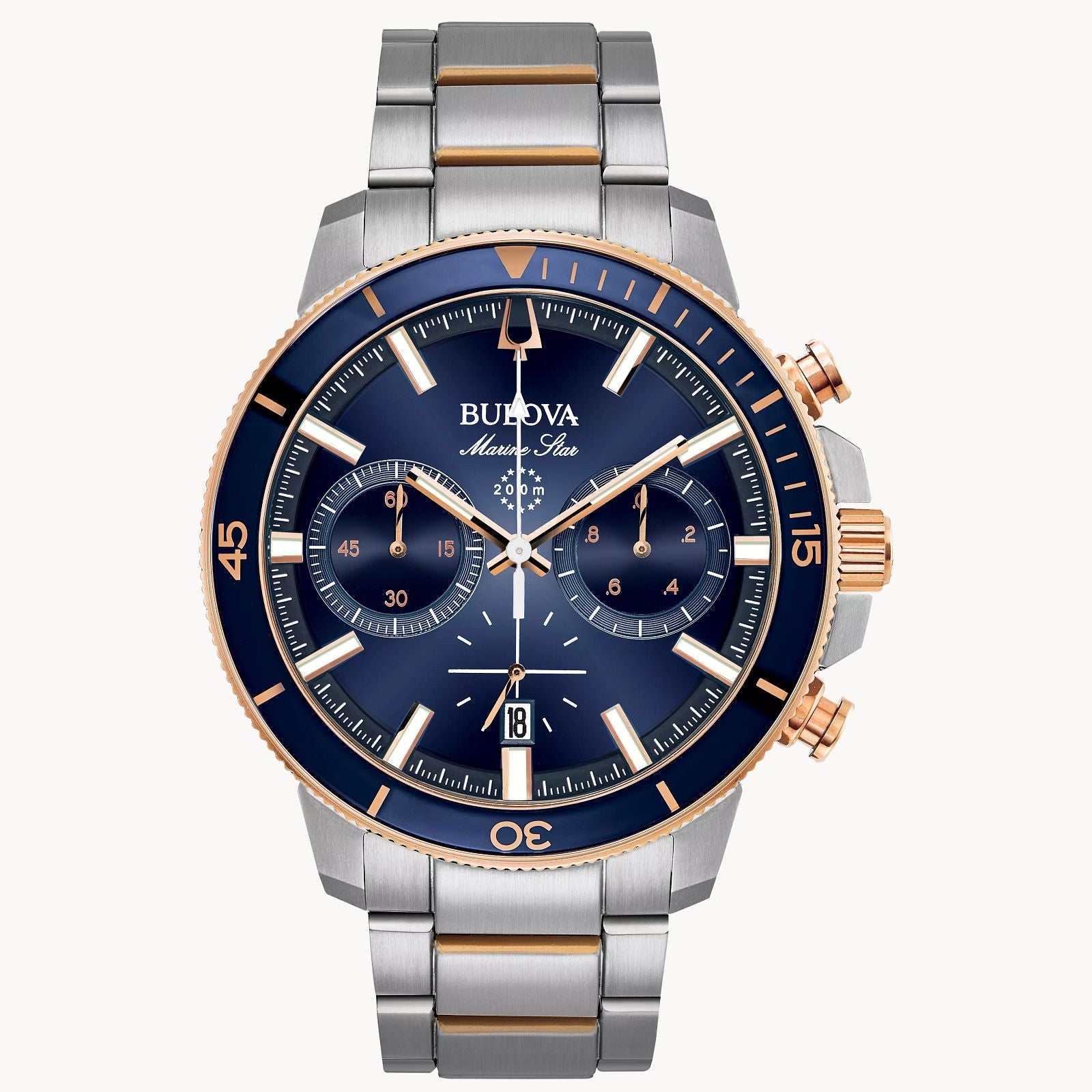 Reloj Bulova Marine Star Hombre Acero Bicolor Azul - Reloj original en Guatemala