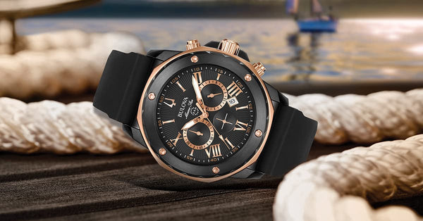 Reloj Bulova Marine Star de hombre correa de caucho - Vista lateral