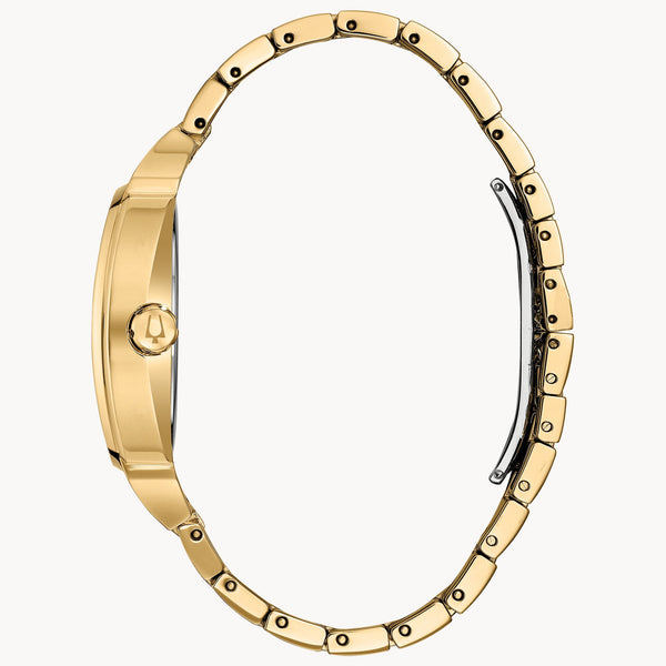 Reloj Bulova Crystal Hombre Metal Dorado - Vista lateral