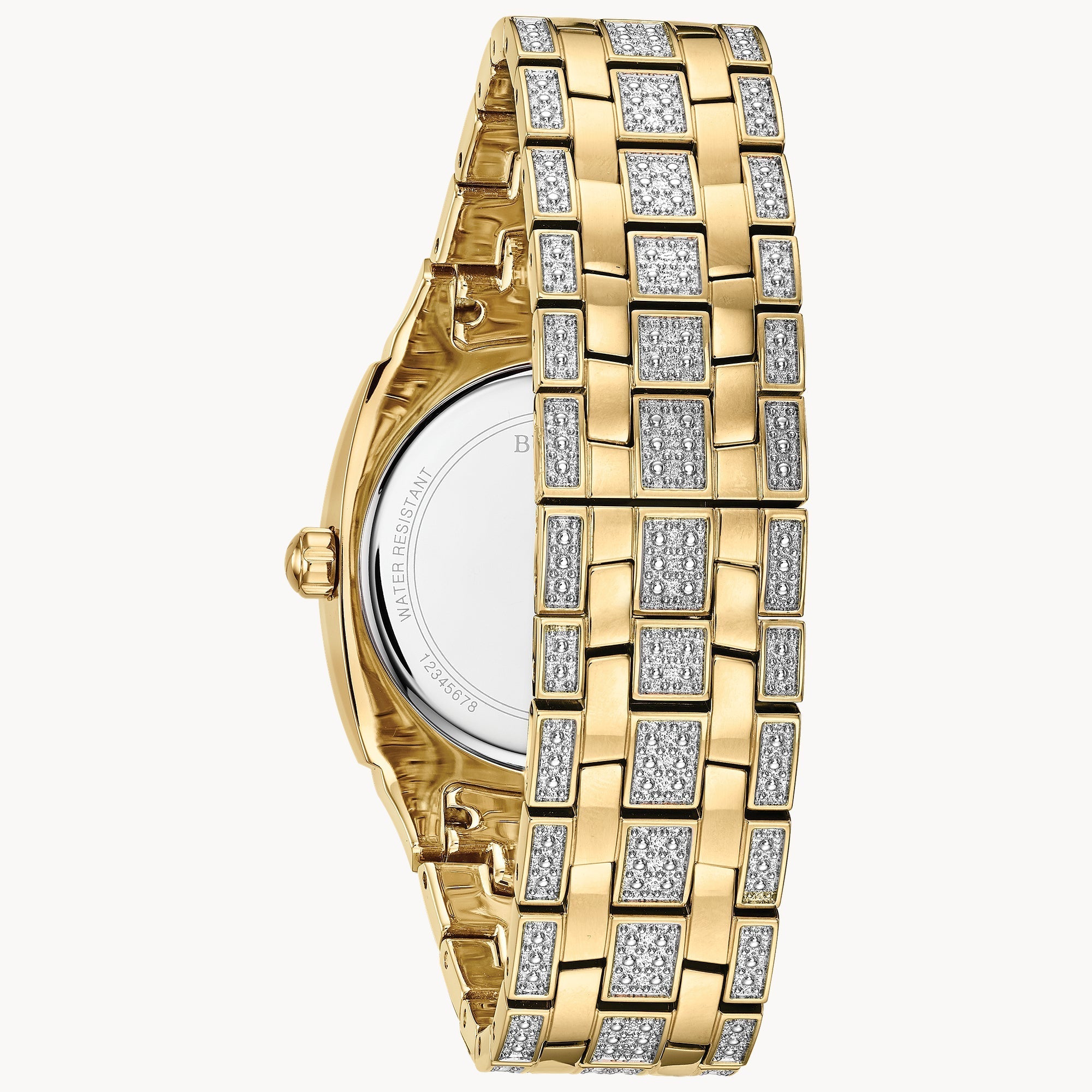 Reloj Bulova Crystal Hombre Metal Dorado - Detalle de esfera
