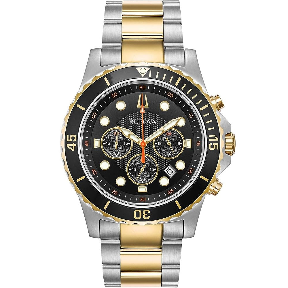 Reloj Bulova Marine Star Hombre Acero Bicolor Esfera Negra - Reloj original en Guatemala